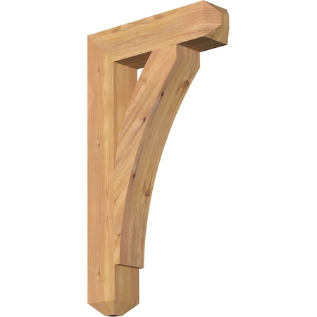 Ekena Millwork Thorton Craftsman Smooth Bracket, Western Red Cedar, 3 1/2"W x 16"D x 28"H BKT04X16X28THR04SWR